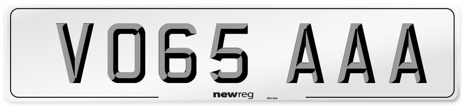 VO65 AAA Number Plate from New Reg
